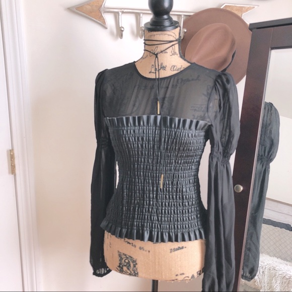 Zara Tops - 💖Zara Faux Leather Corset Blouse💖